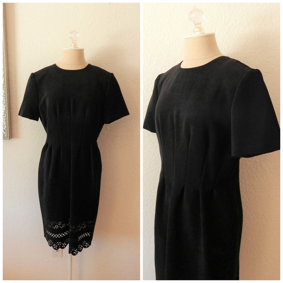 Vintage Little Black Dress Cut Out Hem Retro Fit - Picture 2 of 7
